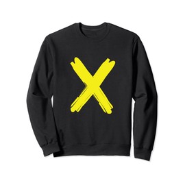 Creative Bold Yellow Letter X - Design Alphabet - Marker Sweatshirt