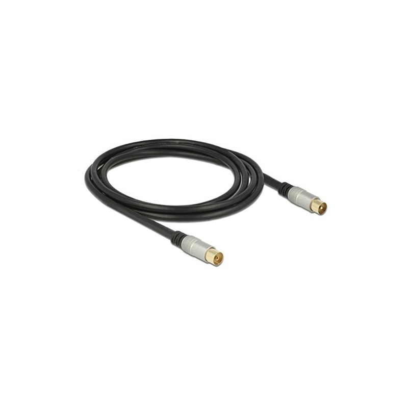 Delock Cable IEC Male to IEC Female RG-6/U Quad Shield
