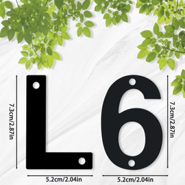 Modern House Numbers for Outside,Mailbox Numbers and Letters,3inch Metal Black Address Numbers,Garden Door Mailbox Decor Number,Custom House Number Sign with Screws (Black-6, 3inch)