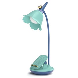 MAGICKK LED Desk Lamp Clip on Lamp Cordless Table Light Adjustable Gooseneck Dimmable Touch Rechargeable Battery Eye-Caring Night Light for Kids,Mini Cute Lamp for College Dorm Bedroom Reading