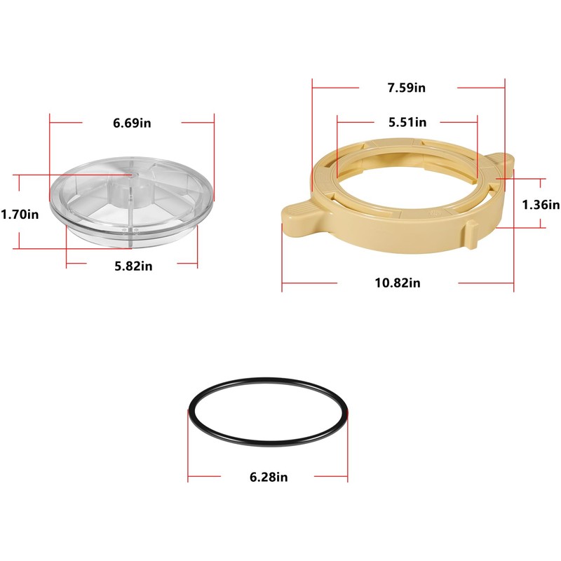 Hihitomorrow Lid, Lock Clamp and O-Ring Replacement Parts Kit Fit