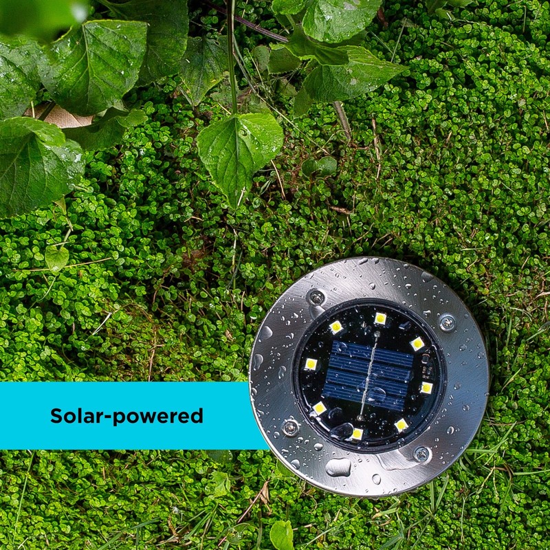 BLACK+DECKER Solar-Powered Outdoor Disk Light - 8 Pack (BDSLDK8P)