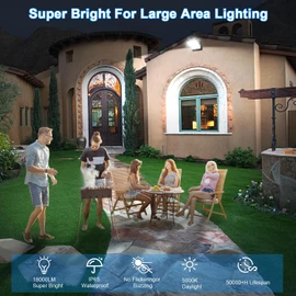 ledmo 150W LED Flood Light with 360° Rotatable Head, 5000K 18000LM Modern Outdoor Wall Lights, LED Security Commercial Exterior Wall Pack Light Fixture, Switch Control for Backard, Garage, Shop, Barn