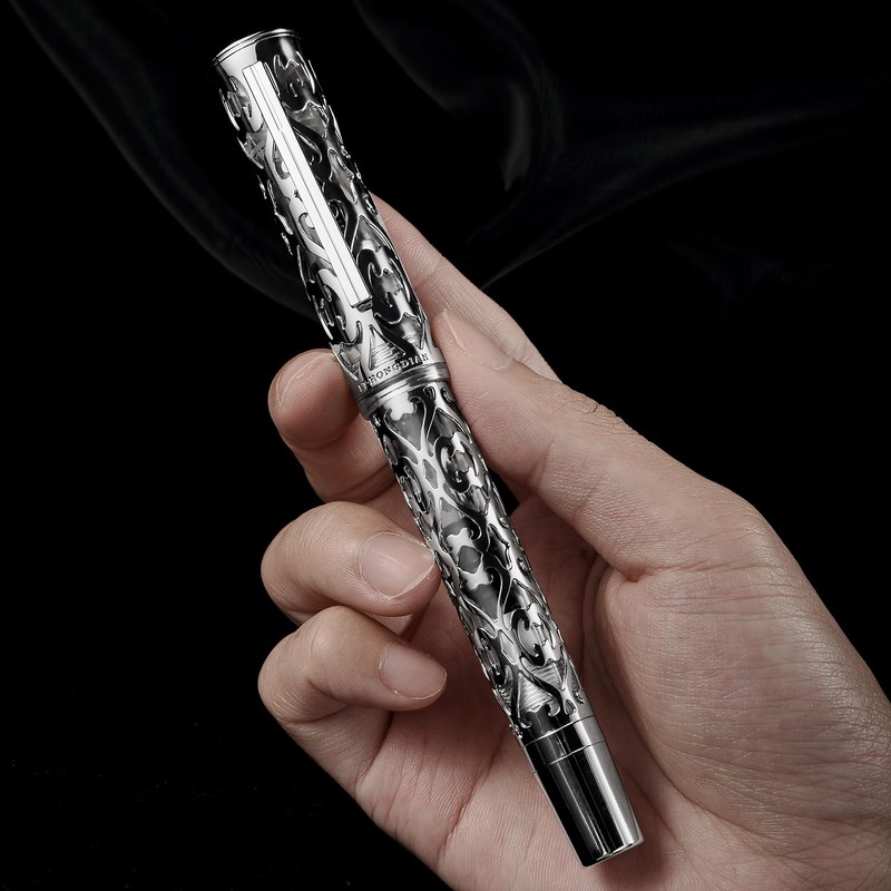 HONG DIAN D1 Piston Fountain Pen Extra Fine Nib, Hollow