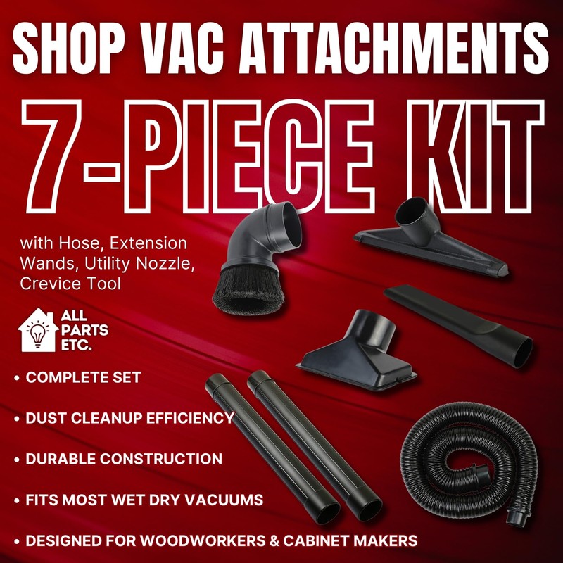ALL PARTS ETC. 2.5" Shop Vac Attachments – 7-Piece Kit