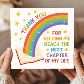 RED OCEAN Beautiful Thank You Card For Teacher Appreciation Card Teacher Cards For Women Men Novelty Leaving Cards With Kraft Envelope