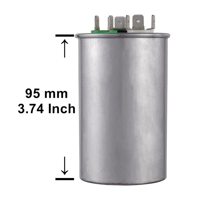 BOJACK 45+5 uF 45/5 MFD ±6% 370V/440VAC CBB65 Dual Run