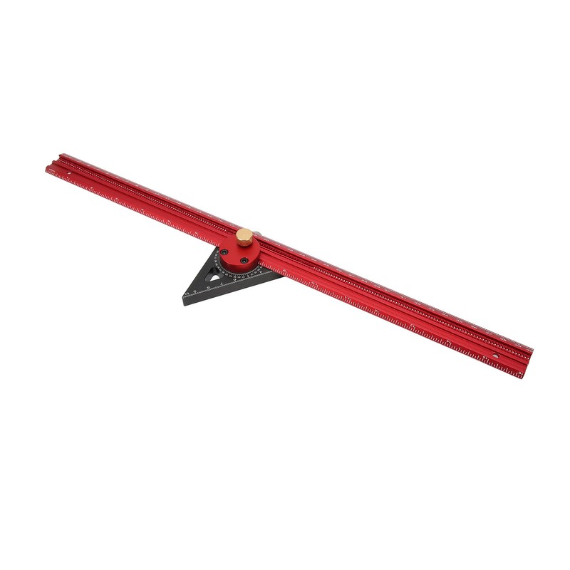 400mm Woodworking Hole Scribing Ruler Aluminum Alloy 360° Rotating Line