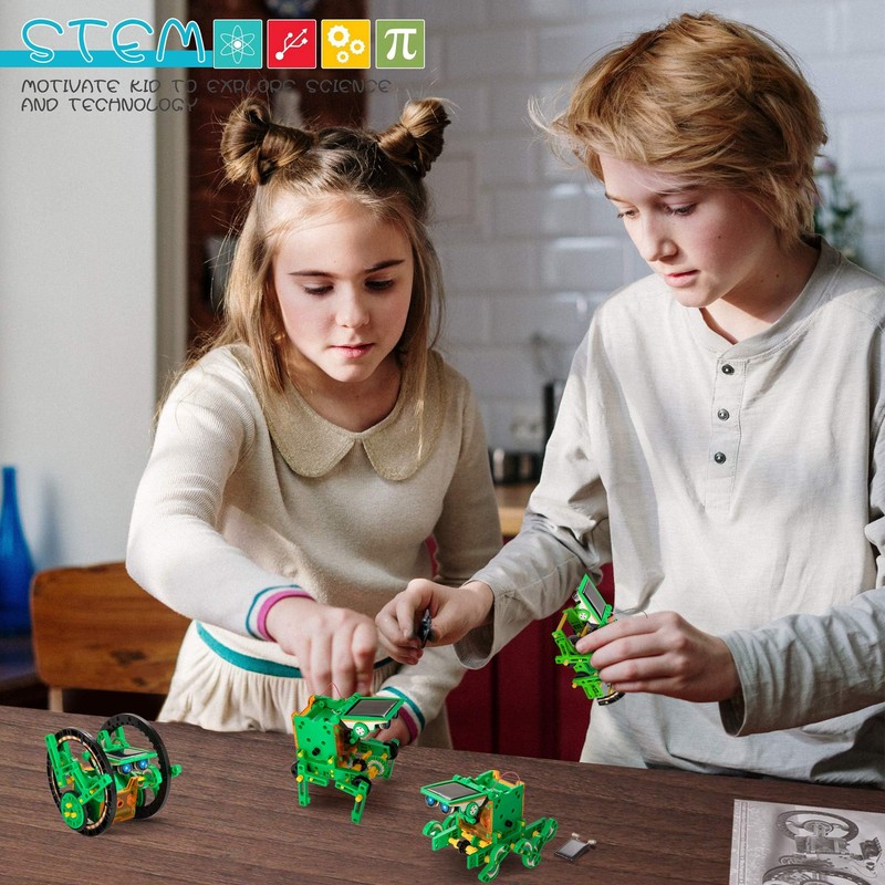 Solar Robot Kit for Kids, 14-in-1 Educational STEM Science Toy,