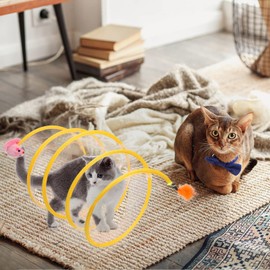 ZERIFAM 2pack Folded Cat Tube Tunnel - Indoor Large Cat Toys, Tunnel Bed, Beard Contortor, Indoor Pet Toys