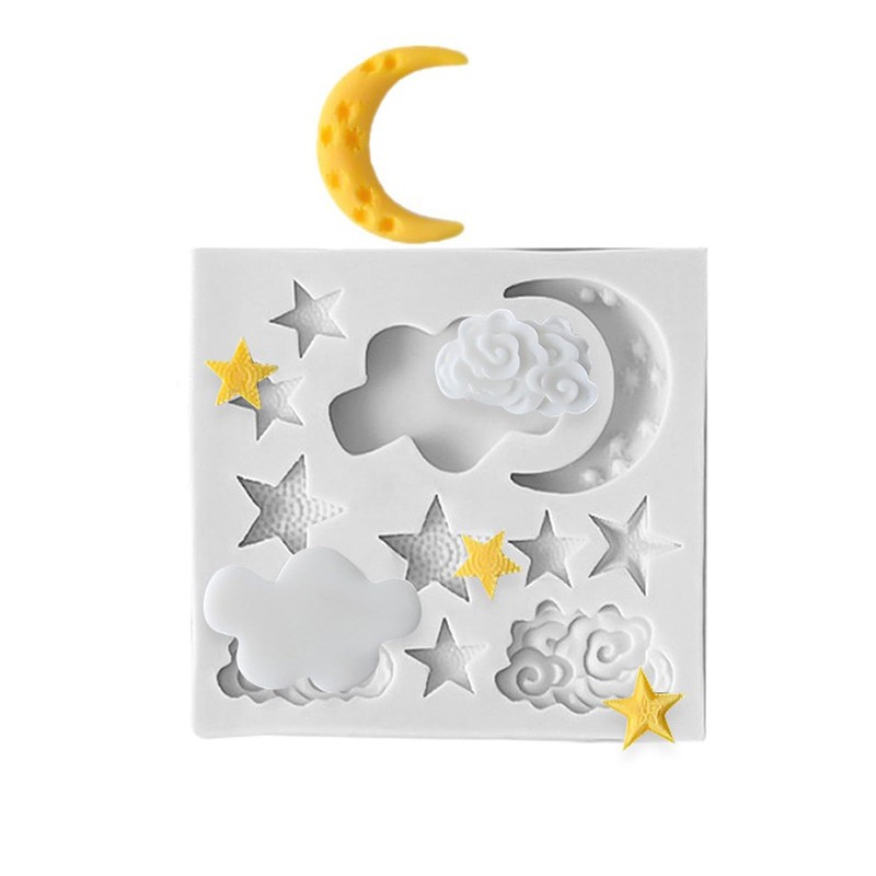 Star Moon Clouds Shaped Silicone Fondant Molds DIY Candy Chocolate