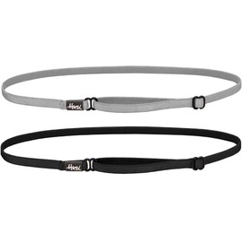 Hipsy Ellies Women's Elastic & Adjustable Nurse Headbands for Women (Black & Silver Nurse Elastic 2pk)