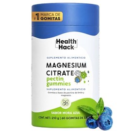 Citrato de Magnesio 60 Gomitas para Adulto Sin Azúcar Magnesium Health Hack