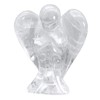 Ladeukoi Natural Gemstone Healing Crystal Prayer Guardian Angel Statue, Carving