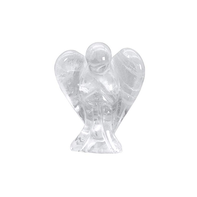Ladeukoi Natural Gemstone Healing Crystal Prayer Guardian Angel Statue, Carving