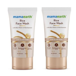 Metrey Herbotech Maama-Earth Rice Face Wash with Rice Water and Niacinamide, Glass Skin Formula, 150 ml, Pack of 2