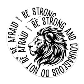 (2 Pack) Be Strong and Courageous Do Not Be Afraid Joshua 1:9 Magnets - 5 Inches On Longest Side - Premium Magnet - for Cars, Refrigerators, Toolboxes - Made in USA - MAG2221