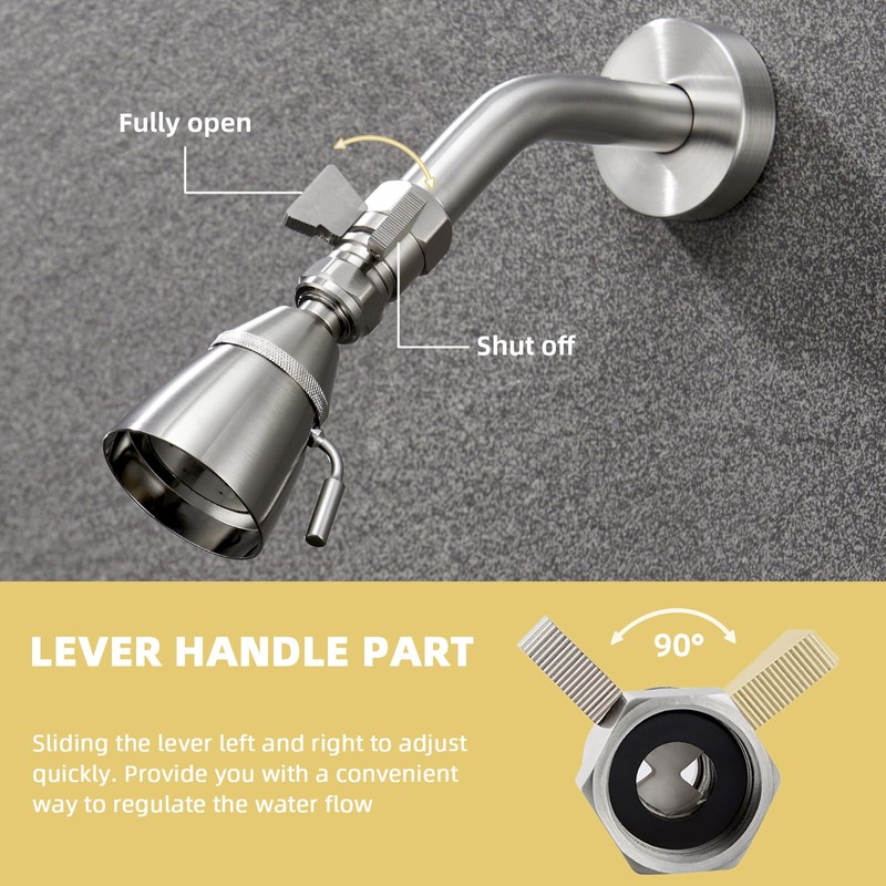 APLusee Water Flow Control Valve, Brass Shower Head Flow Restrictor,