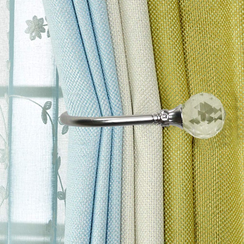 PHOEWON 2 Pack Curtain Holdbacks Acrylic Crystal Ball Curtain Tie