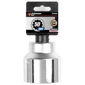 Performance Tool W34850 3/4-Inch Drive 12-Point Standard Socket 50mm