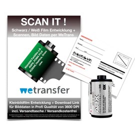 AgfaPhot APX Black + White Film with Film Development and Scanning, Image Data via WE Transfer