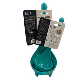 OTOTO 2 PC. Set of OTOTO Mama Nessie Colander Spoon & Nessie Ladle Teal NEW!