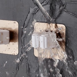 TOPYUEYILIYI 3 Pcs Mop and Broom Holder Wall Mount Broom and Dustpan Hanger Heavy Duty Organizer Rack for Kitchen Bathroom Closet Garden Garage Pantry Refrigerator