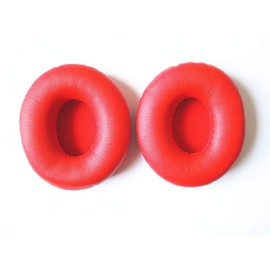 Solo HD Replacement Ear Pad Cushions Compatible with Monster Beats by Dr.Dre Solo 1.0 Wired & Solo HD Wired On-Ear Headphones (Red)