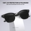 MEETSUN Retro Semi Rimless Polarized Sunglasses for Women Men Trendy