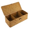 OLegei Wicker Basket Storage Basket 3 Compartments Basket Braided with