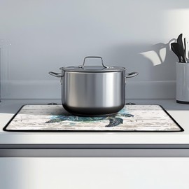 Txsniver Stove Top Cover for Electric Stove Oil-Proof Range Cover for Glass Ceramic Top Stove Cooktop Protector Cover For Kitchen Decor, 29 x 21 Inch, Sea Turtle Wood Grain