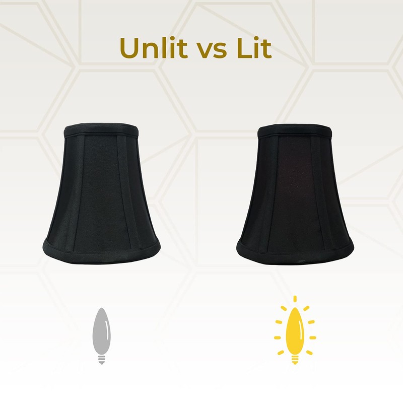 Royal Designs True Bell Lamp Shade, Black, 3.5 x 6