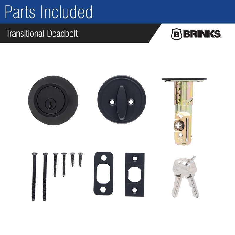 BRINKS Transitional Single Cylinder Deadbolt Lock, Door Lock Built for