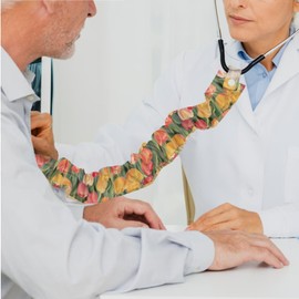 Uorisanigo 2 Pack Stethoscope Cover Tulip Stretchy Stethoscope Cover Scrunchie with Button and Tube Stethoscope Covers for Hospital Doctors Women Easter Decor