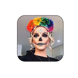 Bufenia Boho Floral Crown Headpiece Colorful Sunflower Stretch Headband Wedding Hair accessory for Women and Girls