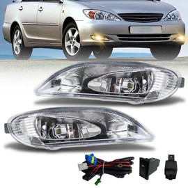 Driving Fog Lights Compatible with Toyota Camry 2002-2004/ Corolla 2005-2008/ Solara 2002-2003 Bumper Fog Lamps with Halogen Bulb & Switch and Wiring Kit
