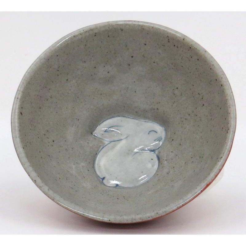 Hasamiyaki 228094 Kuniuemon Kiln Red Rabbit 3.8 Rice Bowl