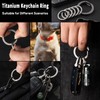 TISUR Titanium Round Carabiner Clip,Heavy Duty Key Ring Holder,Spring O