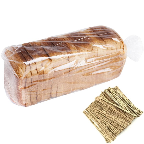 Bread Bags With Ties,100Pieces 18x4x8 Inches Reusable Plastic Bread Bags for Homemade Bread Gift Giving,Clear Bread Loaf Storage Bags