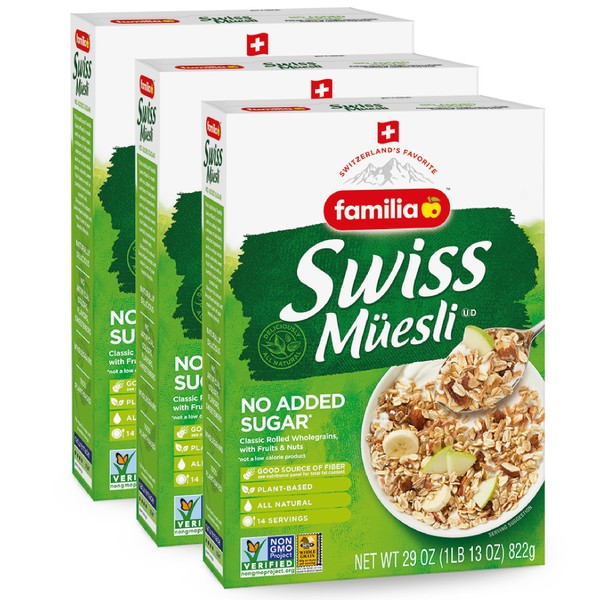 Familia Swiss Muesli Cereal, 3 x 29oz Multipack, No Added Sugar, 29 Ounce (Pack of 3)