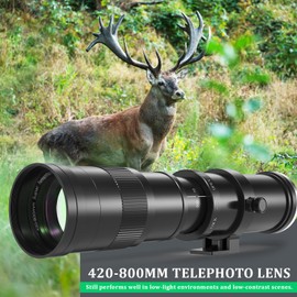 Super Telephoto Zoom Lens 420-800mm Full Frame Manual Focus Zoom Lens for Nikon F-Mount DSLR Cameras - Compatible with D3500, D850, D7500, D5600 & More