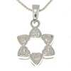 Star of David Pendant with White Hard Crystals with 925