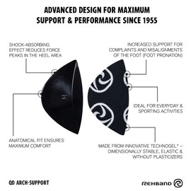 Rehband QD Arch Support Heel Wedge, 1 Pair, Gel Arch Support Heel, Insole Support, Arch Support, Size: L, Side: Pair