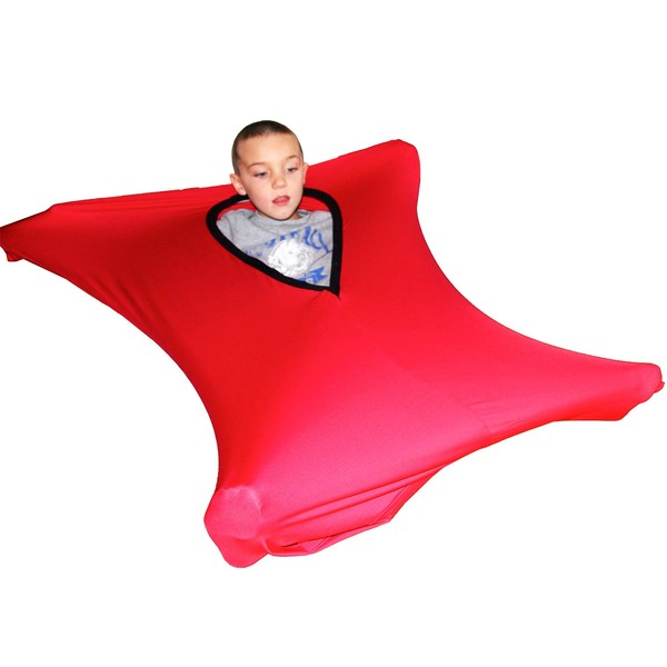 Fun and Function - Space Explorers - Body Sock - Calming Sensory Sack for Kids & Adults - Promote Sensory Integration & Self-Regulation Skills for Fidgety Kids - Red - Small (40"L x 26"W)