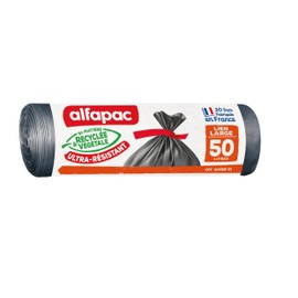 Alfapac 10 x 50L Black Wide Waisted Recycling Vacuum Cleaner Bags 3232767510509