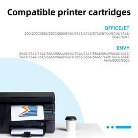 62XL Printer Cartridges for HP 62 Printer Cartridges Replacement for HP 62 Printer Cartridges for HP Envy 5540 5541 5542 5640 5544 5546 5644 5646 OfficeJet 200 200c 250 250c 5740 5742 5742 577 44 (6