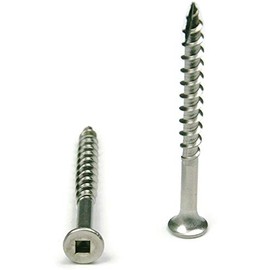#8 x 2-3/4" Wood Screw 18-8 Stainless Steel Square Drive, Bugle Head (Quantity: 500) Type 17 Wood Cutting Point, 1-7/8" of Thread Length, 8 Diameter, 2-3/4" Screw Length