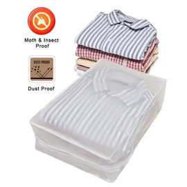 Caraselle 5 x Peva Zipped Shirt Storage Bags to hold 5 Folded Shirts each (25 shirts in total)