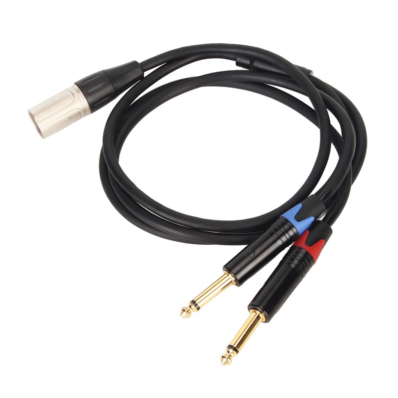 Dual 1/4 Inch to XLR Male Y Splitter Cable XLR