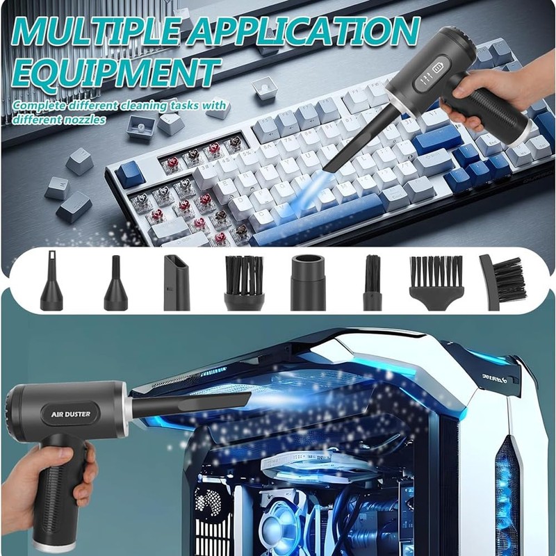 Snblzhef 2-in-1 Electric Compressed Air Duster, Cordless Air Duster and